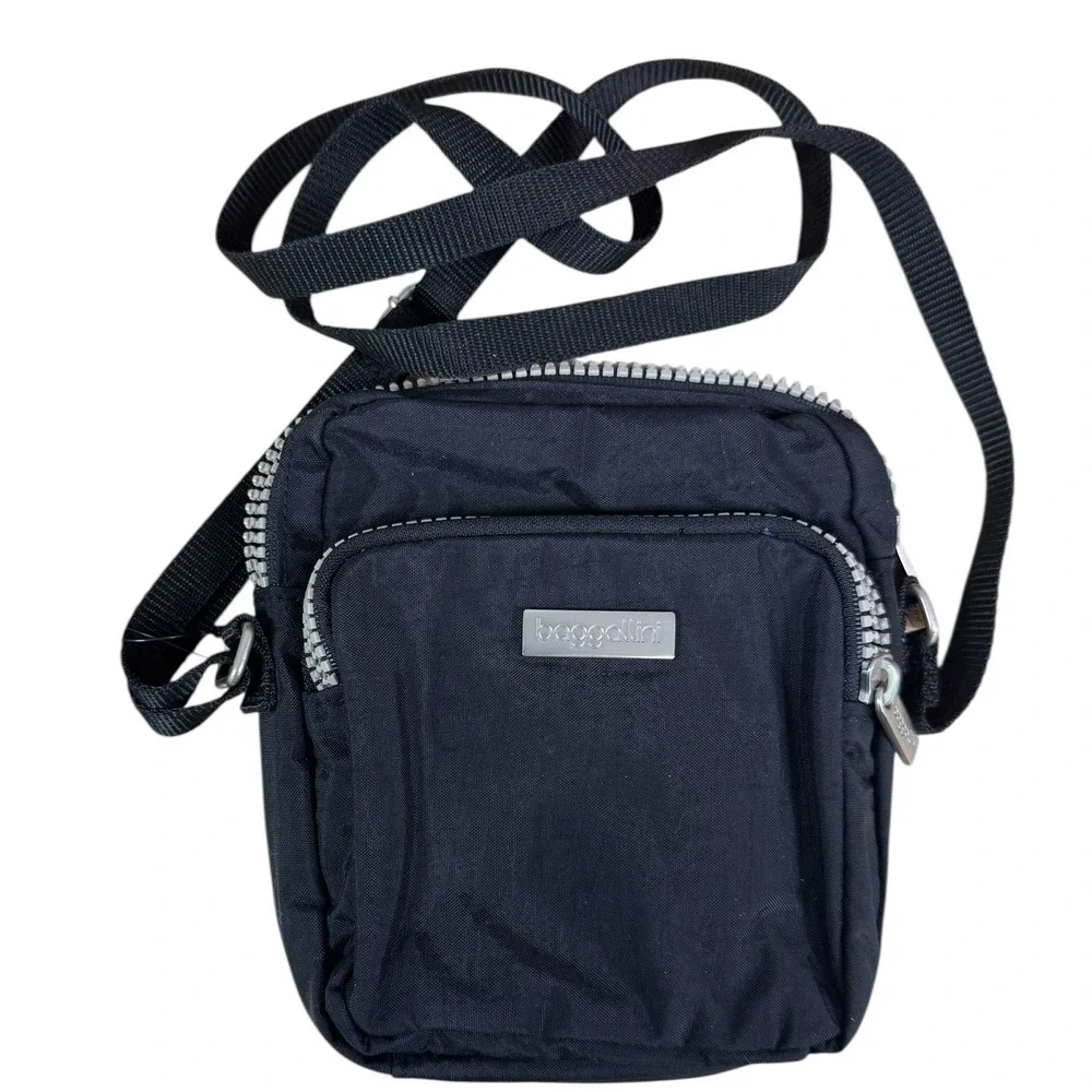 Baggallini Parade Crossbody Bag Black Nylon Small Travel Messenger Purse‎ NWT